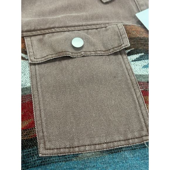 UPCYCLED NWT Lumister Women 2XL Red Denim Aztec Thunderbird Embroidered Shacket - Picture 5 of 16